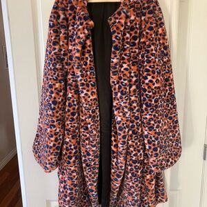 Stylish Leopard Print Teddy Jacket